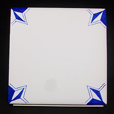 carreaux au design Motif Coin Angle Rhombus en Bleu Royal